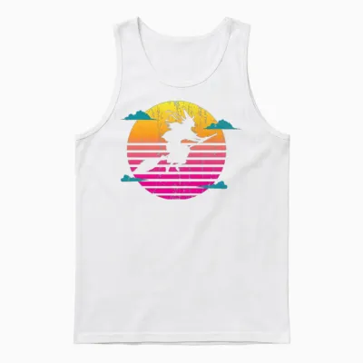 Retro Halloween Witch Unisex Tank Top - White