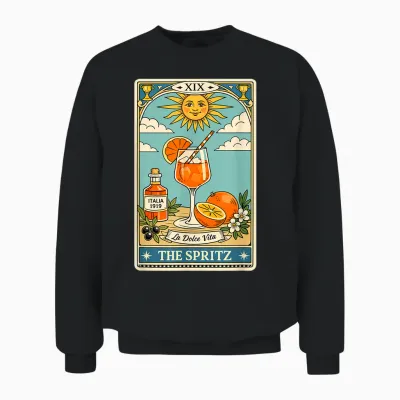 été Italien, Spritz Veneto Cocktail Art, Apéritif Unisex Sweatshirt - Black