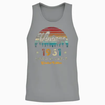 Vintage 1961 Birthday 65 Years Old Limited Edition Unisex Tank Top - Sport Grey
