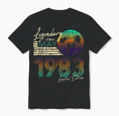 40. Geburtstag 40 Legendär Seit Mai 1983 Unisex T-Shirt - Black