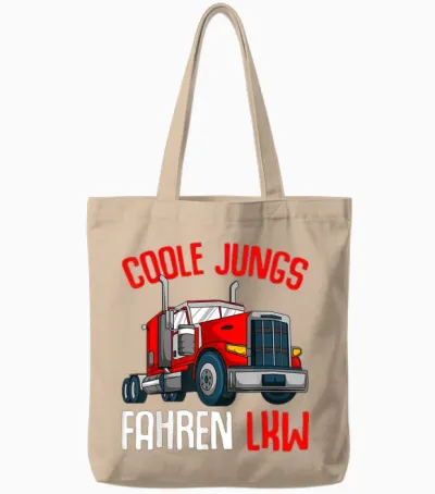 Coole Jungs Fahren Lkw Fahrer Trucker Kinder Jungen Tote Bags - Natural