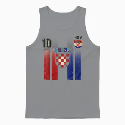 Croatia Tshirt Hrvatska Flag Zagreb Croatian Jersey Retro Unisex Tank Top - Sport Grey