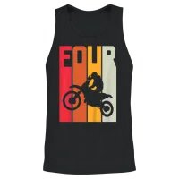 4th Birthday Retro Motocross Unisex Tank Top - Black – 2
