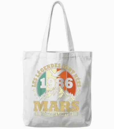 Les Légendes Sont Nées En Mars 1986 Anniversaire 40 Ans Tote Bags - White