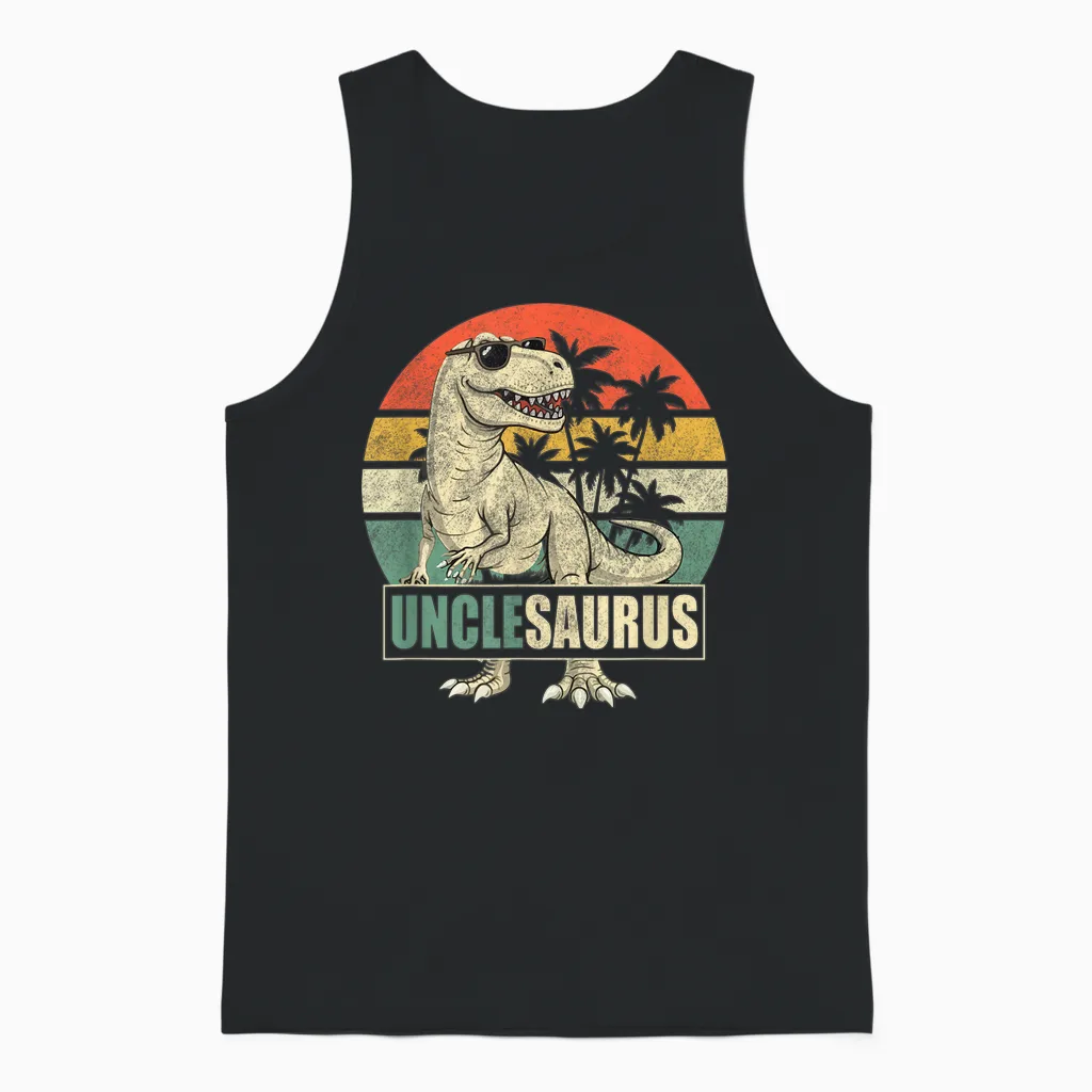 Unclesaurus T-Rex Onkel - Dinosaurier-Familie Unisex Tank Top in Black