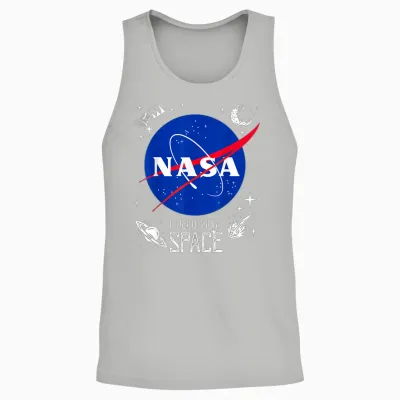 Nasa Meatball Logo Classic I Need More Space T-Shirt, Black, S Unisex Tank Top - Ash