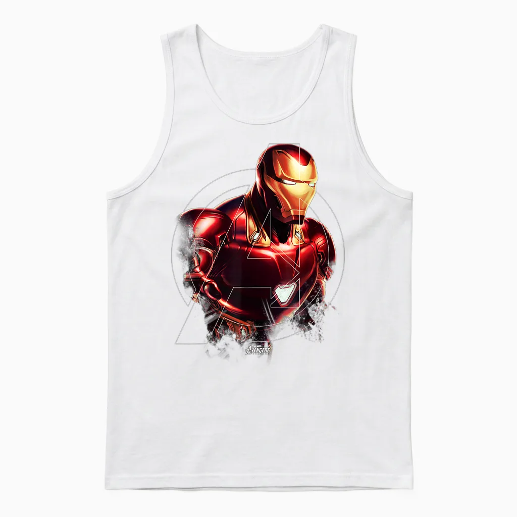 Marvel Avengers Endgame Iron Man Portrait Graphic T-Shirt Small Unisex Tank Top in White