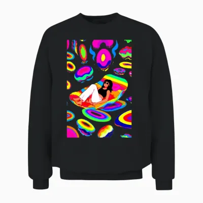 Just Chill Retro V3 Unisex Sweatshirt - Black