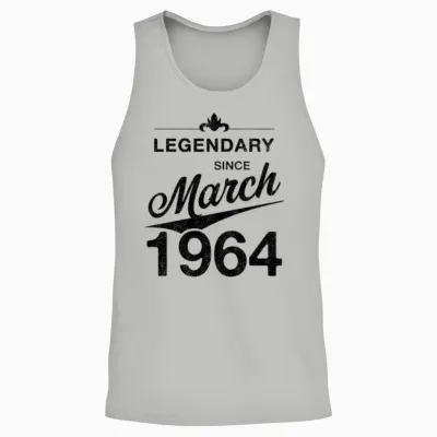 60th Birthday 60 Year Old Born March 1964 Gift Unisex Tank Top - Ash