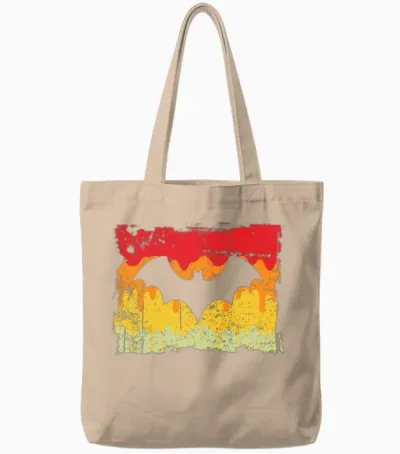 Bat Retro Tote Bags - Natural