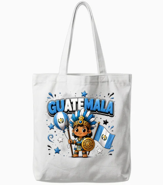 T-Shirt Drapeau Du Guatemala, Carte Du Guatemala, Guatemala Pour Enfants Tote Bags in White