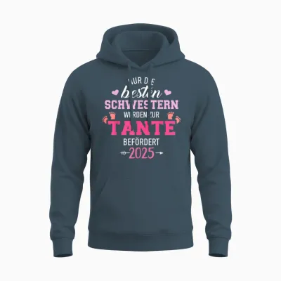 Besten Schwestern Werden Zur Tante Befördert 2025 Unisex Hoodie - Dark Heather