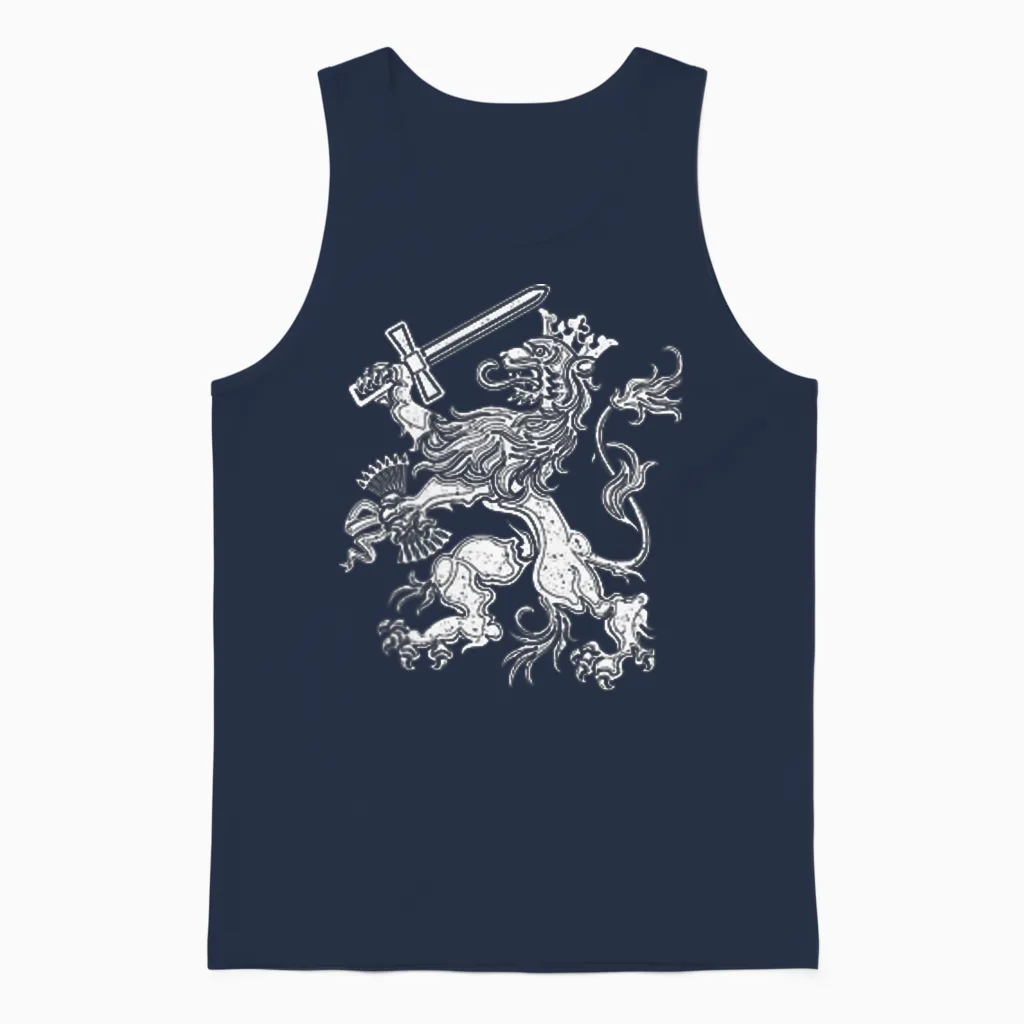 Dutch Lion of the Netherlands Holland Holland Orange T-Shirt, Orange, S Unisex Tank Top in Navy