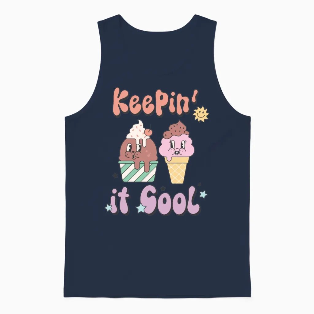 Keepin' It Cool Retro Summer Unisex Tank Top - Navy