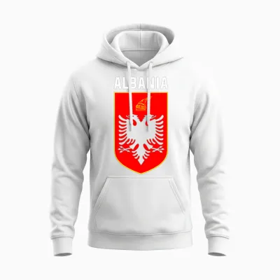 Albania Davil Dignal Albania Vintage Albaner Kosovo Unisex Hoodie - White