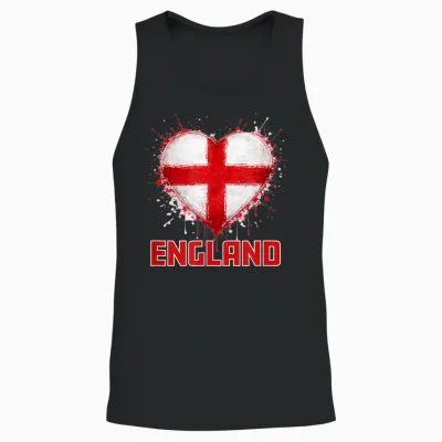 Fußball - England Herz Fan Wm 2026 Unisex Tank Top - Black