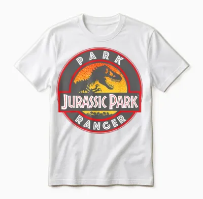 Jurassic Park Ranger Danger Symbol Mit Orangefarbenem Farbverlauf Unisex T-Shirt - White