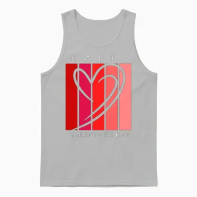 Happy Valentine's Day Retro Unisex Tank Top - Ash