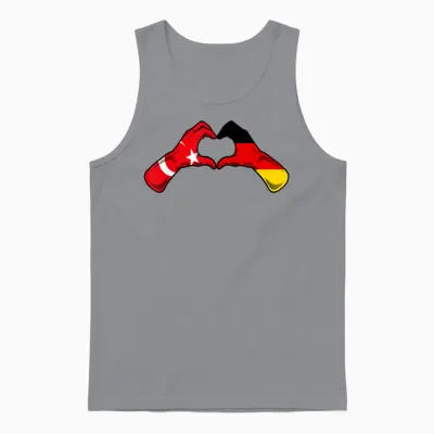 Türkei Deutschland Flagge - Türkisch Deutsches Herz Unisex Tank Top - Sport Grey