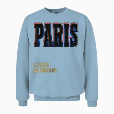 Paris Unisex Sweatshirt - Light Blue