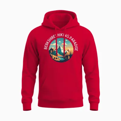 Berkshires Hiking Paradise Unisex Hoodie - Red