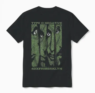 Type O Negative Faces T-Shirt, Black, S Unisex T-Shirt - Black