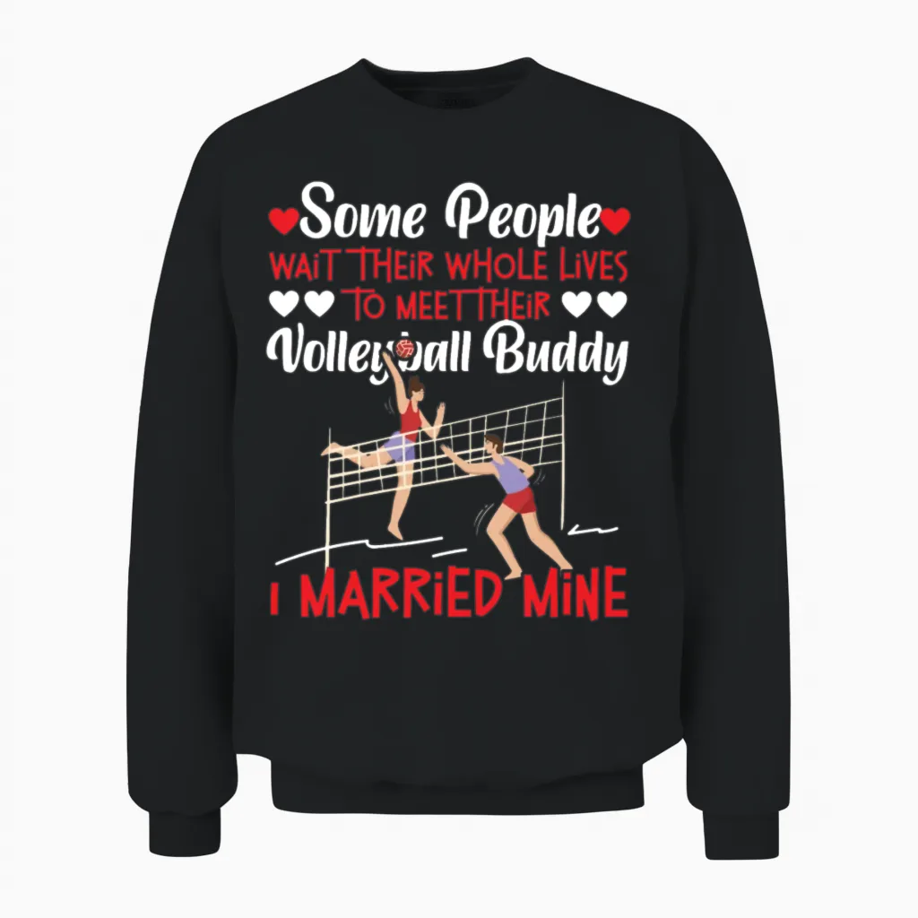 Volleyball Player Team Husband Unisex Sweatshirt in Black