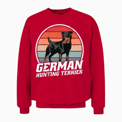German Jagdterrier Retro Unisex Sweatshirt - Red