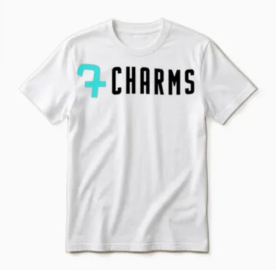 7charms Logo Turquoise/black Unisex T-Shirt - White