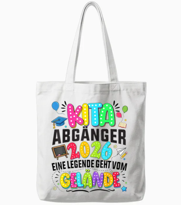 Kita Abgänger 2026 Einschulung Schulkind Junge Mädchen Tote Bags in White