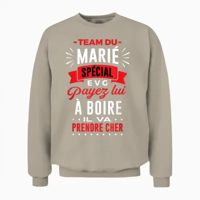Special Evg Man Humor Bachelor Party Evg T-Shirt, Black Unisex Sweatshirt - Sand