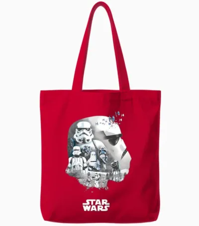 Kids Star Wars Stormtrooper Montage Tote Bags - Red