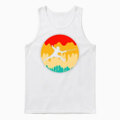 Fencing Retro Unisex Tank Top - White