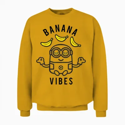 Despicable Me Banana Vibes Mediation Minion T-Shirt, Yellow, S Unisex Sweatshirt - Gold