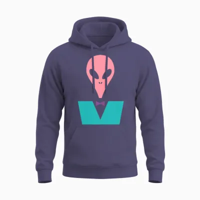 Smart Retro Alien Unisex Hoodie - Heather Sport Dark Navy