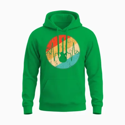 Rock Retro Heartbeat Unisex Hoodie - Irish Green