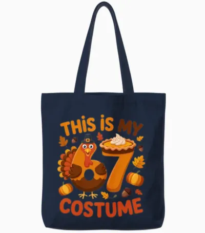 This Is My Thanksgiving 67 Costume Funny Turkey Pi Tote Bags - Navy