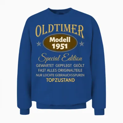 75. Geburtstag Mann Frau 75 Jahre 1951 Deko Geschenk Lustig Unisex Sweatshirt - Royal