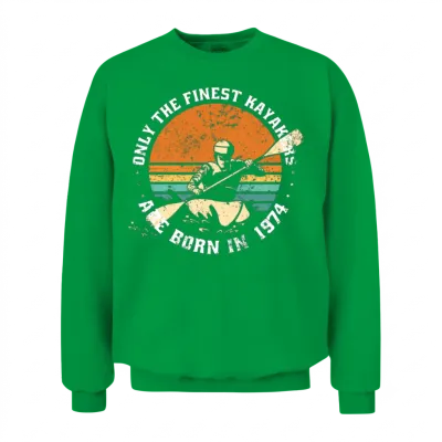 Kayak-Rafting Kayaker Vintage 1974 Birthday Unisex Sweatshirt - Irish Green
