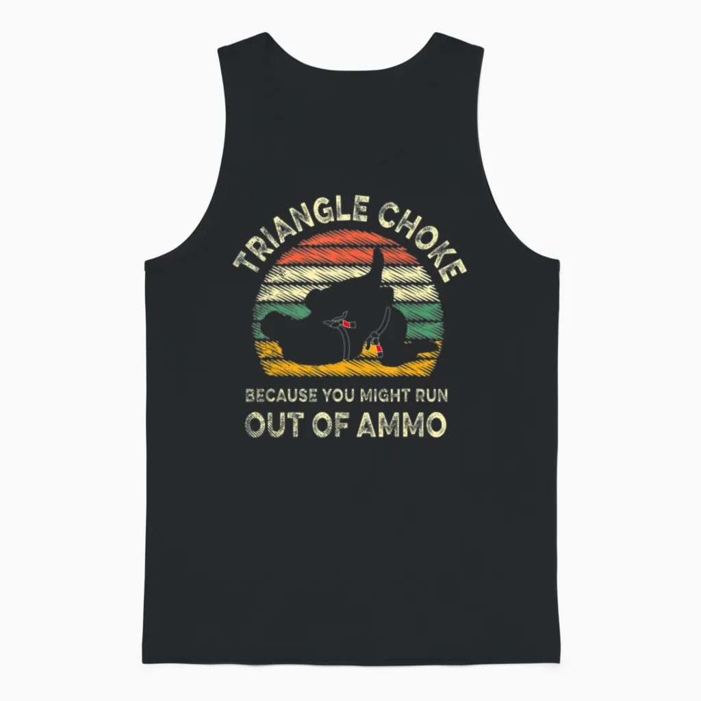Jiu Jitsu Retro Vintage Triangle Choke Bjj Mma Unisex Tank Top in Black
