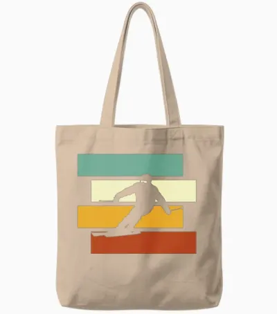 Ski Retro Tote Bags - Natural