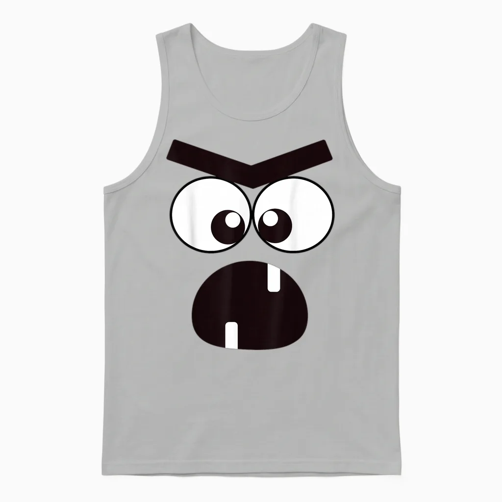 Creepy Carrots Face Halloween Costume Unisex Tank Top in Ash