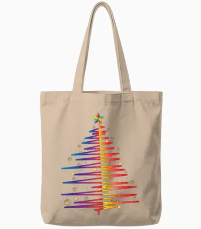 Christmas Fir Tree Tote Bags - Natural