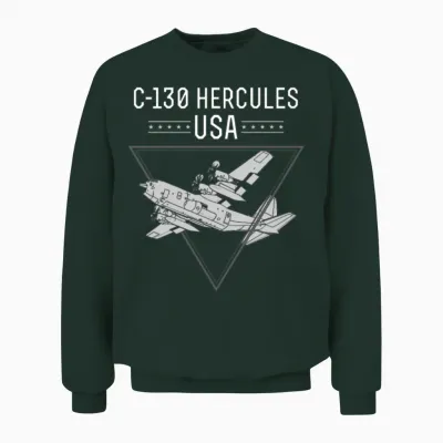 C 130 Hercules Us Airborne Fighter Pilot Unisex Sweatshirt - Forest