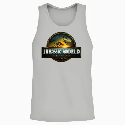 Jurassic World Rebirth Logo with Sun Unisex Tank Top - Ash