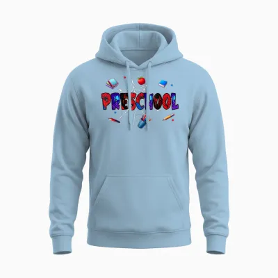 Hello Preschool Squad Spider Back to School Preschool Unisex Hoodie - Light Blue