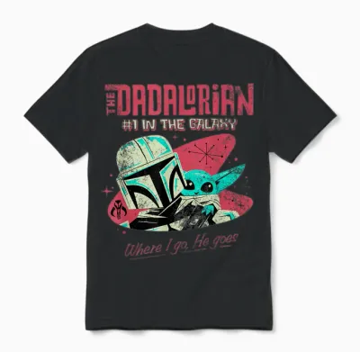 Star Wars #1 Dad Retro Dadalorian Where I Go Unisex T-Shirt - Black