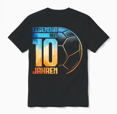 10th Birthday Retro Handball Player 10 Years Boy Kids T-Shirt, Black Unisex T-Shirt - Black