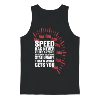 Speed Has Never Killed Anyone Suddenly Unisex Tank Top - Black – 1
