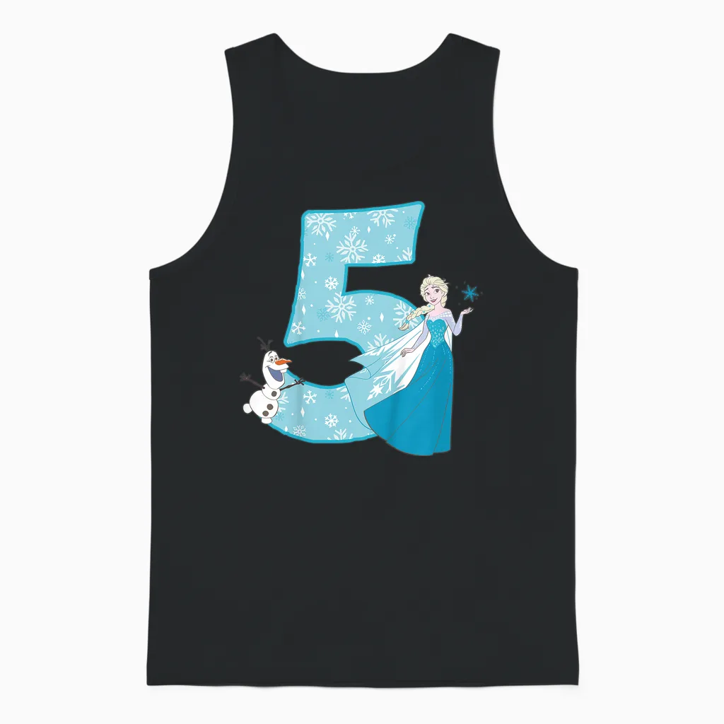 Frozen Elsa 5 Geburtstag Unisex Tank Top in Black